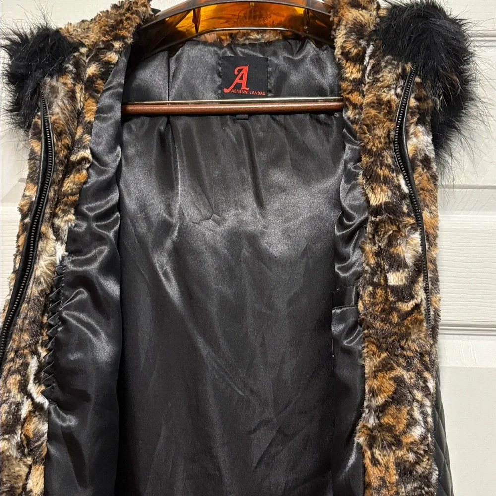 Adrienne Landau Brown and Black Faux Fur Vest - Picture 8 of 14